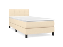 Cama com Molas/colchão 90x200 Cm Tecido Cor Crème MAISON EXCLUSIVE