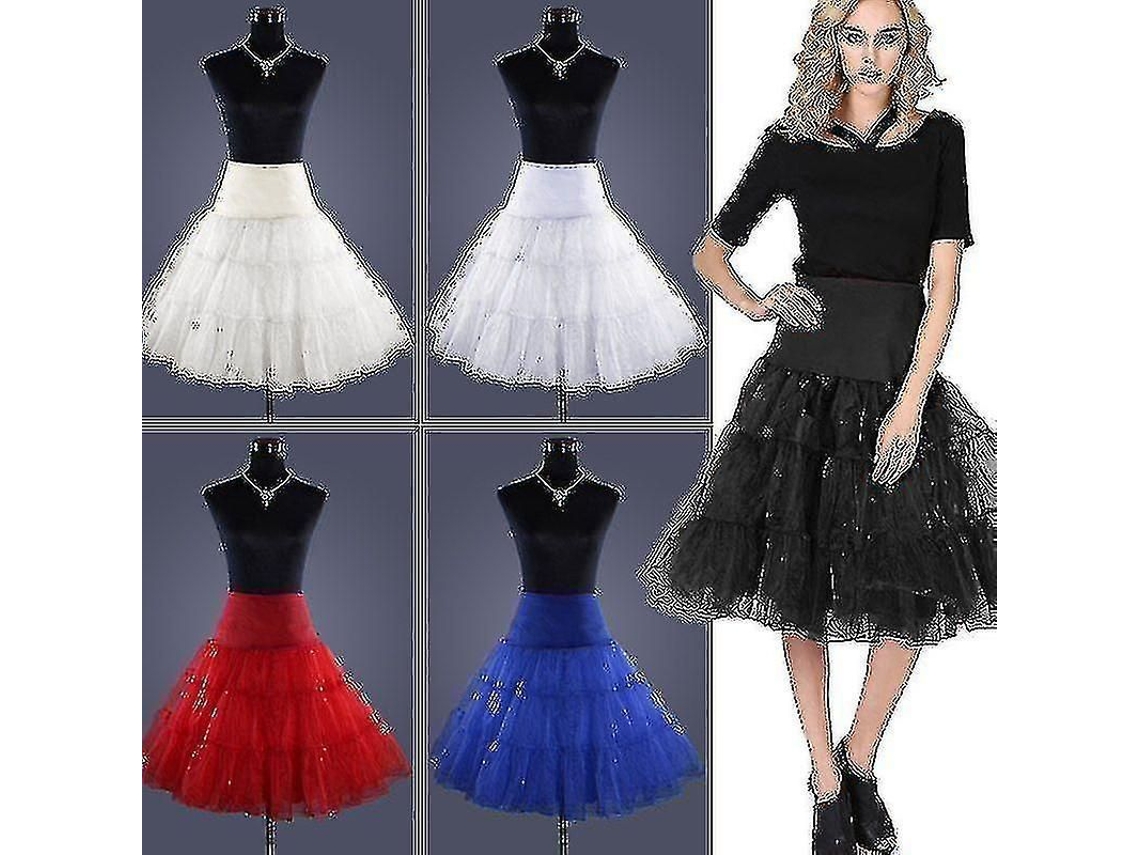 2026 falda Petticoat Vintage Rockabilly Dos Anos 50 para Mulher com Volume de Organza e Linho Macio