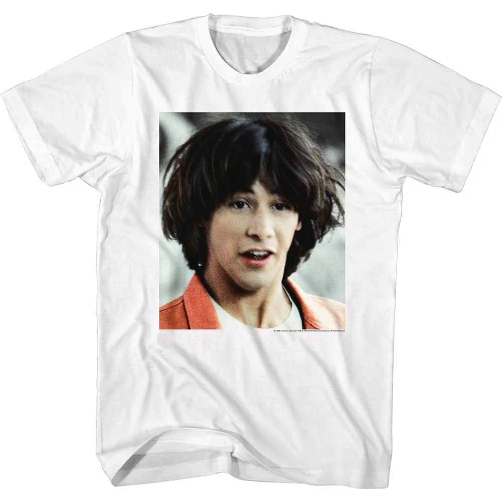 Unisex Adult T-shirt Rockinstone Bill And Ted Ted Face White Sizexxl