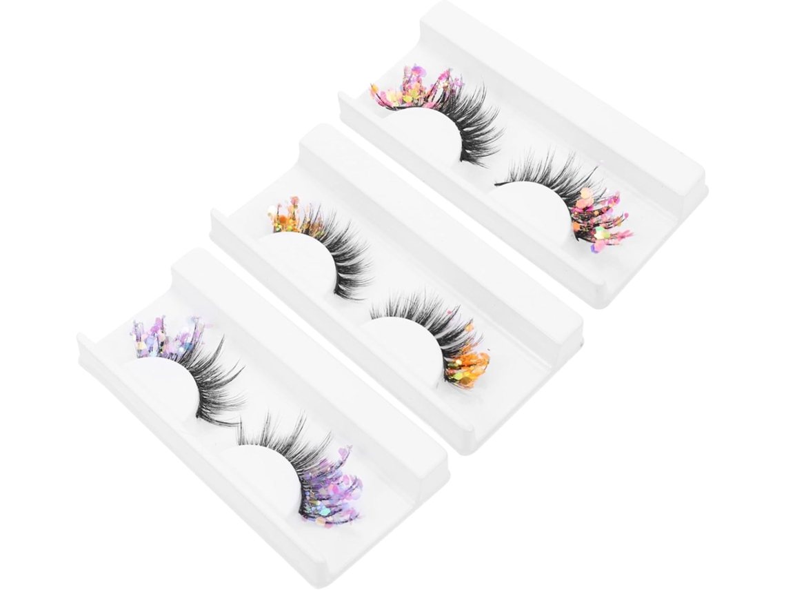 Cílios Postiços 3d Com Glitter, Efeito Natural, Fibra Flexível.