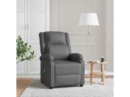 Vidaxl Cadeira De Massagens Couro Artificial Cinzento