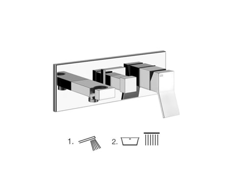 Rettangolo K, conjunto preparado para misturador monocomando de duche, desviador de 2 vias, cotovelo de conexão direta à parede com suporte, 5314073