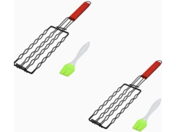 Conjunto De 2 Utensílios Multifuncionais De Ferro Para Churrasco—pinça Para Grelhar Presunto E Linguiça/pinça Anti-escaldante Para Camping