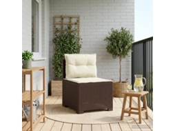 Vidaxl Sofá De Jardim 1 Lugar Com Almofadas Look Rattan Pp Castanho