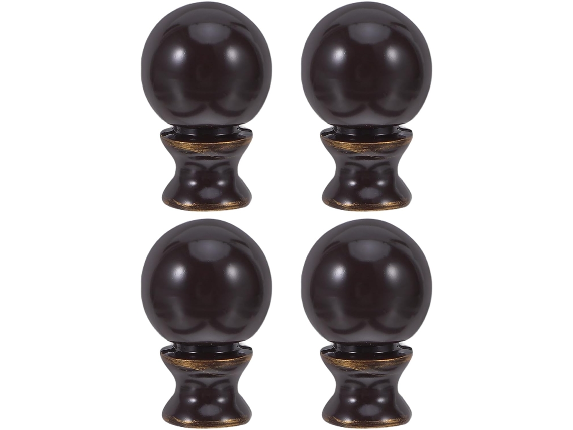 Conjunto De 4 Ponteiras De Abajur Em Liga De Zinco Resistente, Cor Café.
