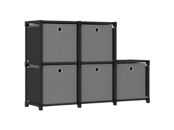 Display Shelf, Display Shelves Vidaxl Preto Tecido (5 Cubos )