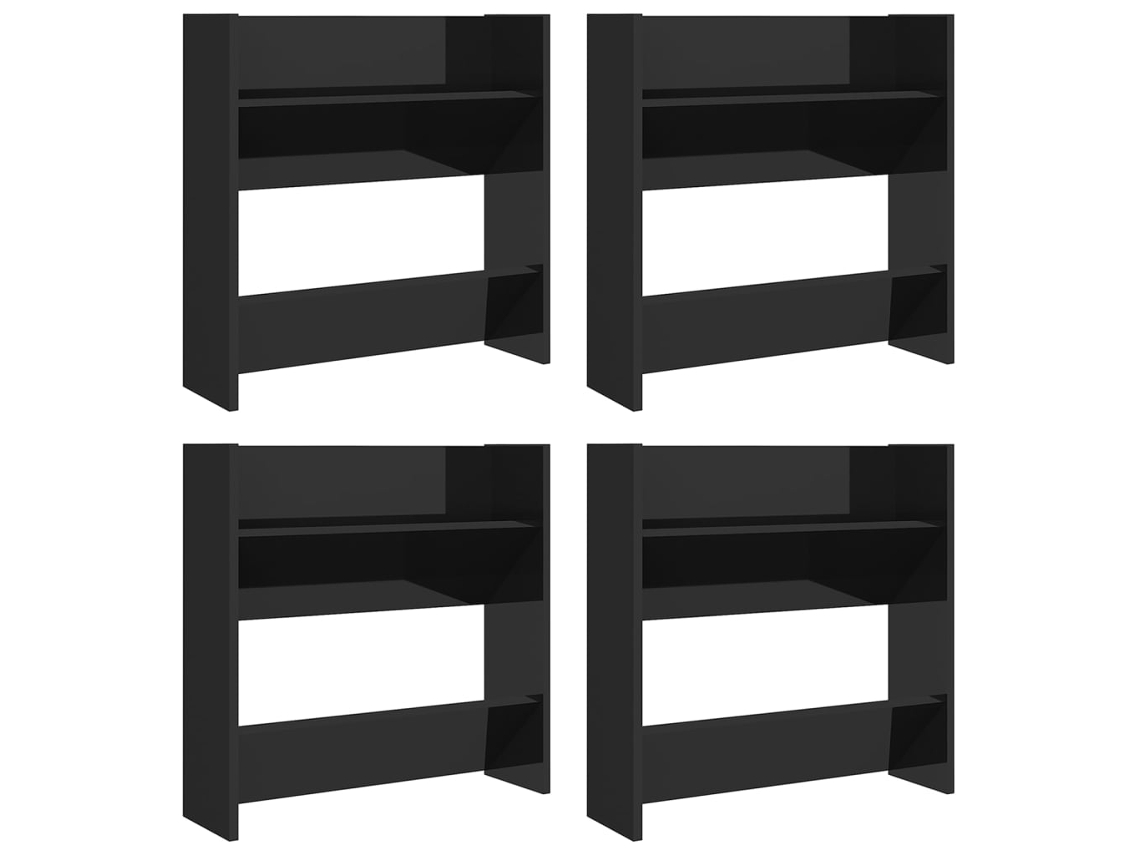 Wall Shoe Cabinet, Wall Shoe Cabinets Vidaxl Preto Madeira Processada (60 X 18 X 60 Cm)