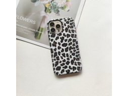 Capa Para Iphone 17 Com Estampa De Leopardo Branca E Textura Semi-cobertura.