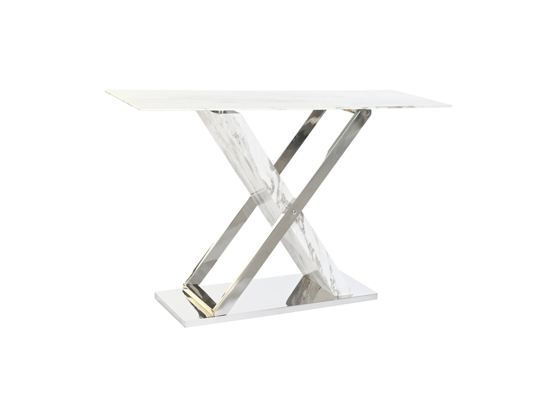 Mesa de Consola ALEXANDRA HOUSE LIVING em aço e vidro, 120x40x75cm
