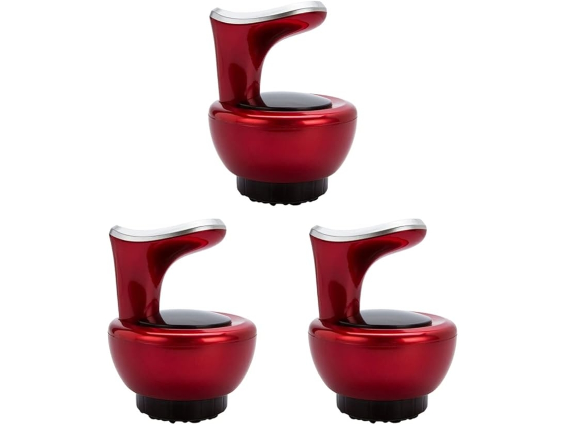 Conjunto De 3 Aparelhos Massagem Muscular Com Engrenagem, Portáteis, Ventosaterapia Para Desintoxicação, Recarregável, Massageador Gua Vermelho,