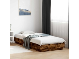 Vidaxl Estrutura De Cama Com Led Carvalho Fumado 80 X 200 Cm