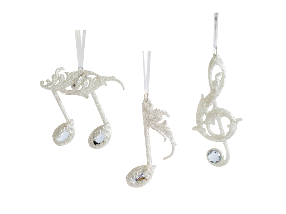 Conjunto de 3 Ornamentos de Natal com Notas Musicais LAXISCREED