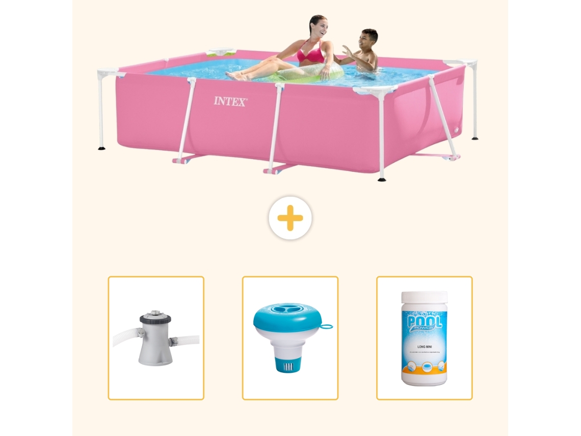 Intex Piscina Com Estrutura Retangular - 220x150x60 Cm - 4-peças Scb77