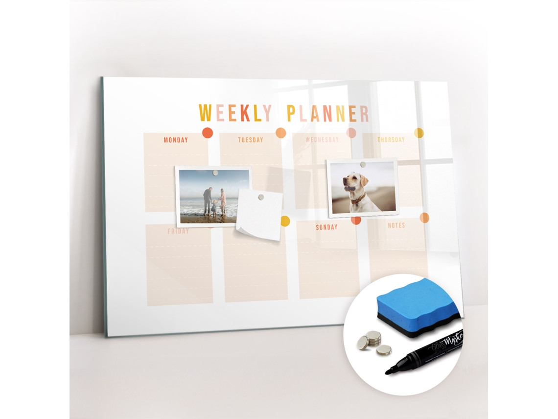 Quadro Magnético Decorativo Planeador Semanal Para A Cozinha Espelharte (60x40 Cm)