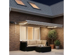 Vidaxl Toldo Retrátil Cinza Claro E Branco 350 X 250 Cm