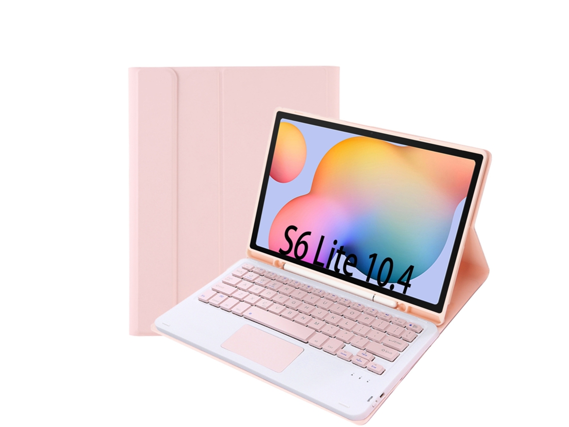 Capa Com Teclado Bluetooth Xiaomi Tab A9plus 11 Rosa Com Touchpad E Bandeja Para Caneta