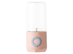 Liquidificador espremedor portátil 6 lâminas USB recarregável xícara de suco rosa | S/MARCA
