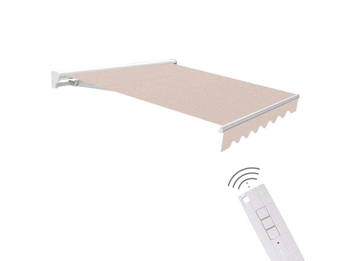 Toldo Motorizado Exterior 4x2,5 Arena Controle Remoto Semicofre Lona De Proteção Solar Wasabi