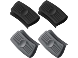 2 Pares De Asas Auxiliares De Silicona Impermeáveis E Antiderrapantes, Luvas Para Forno, Manuseio De Panela, Resistentes Ao Calor, Preto