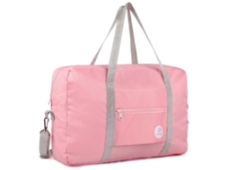 Mala de Viagem Dobrável para Companhias Aéreas, Cabine Grande, Dobrável, Lona, ​​bagagem Mão, Pernoite Mulheres e Homens AQUAFORGE (rosa)