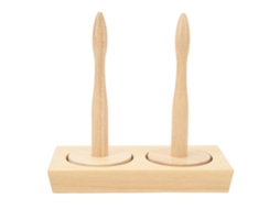 Suporte para Bolas de Fio Duplo em Madeira de Faggio S/MARCA para Costura e Crochê