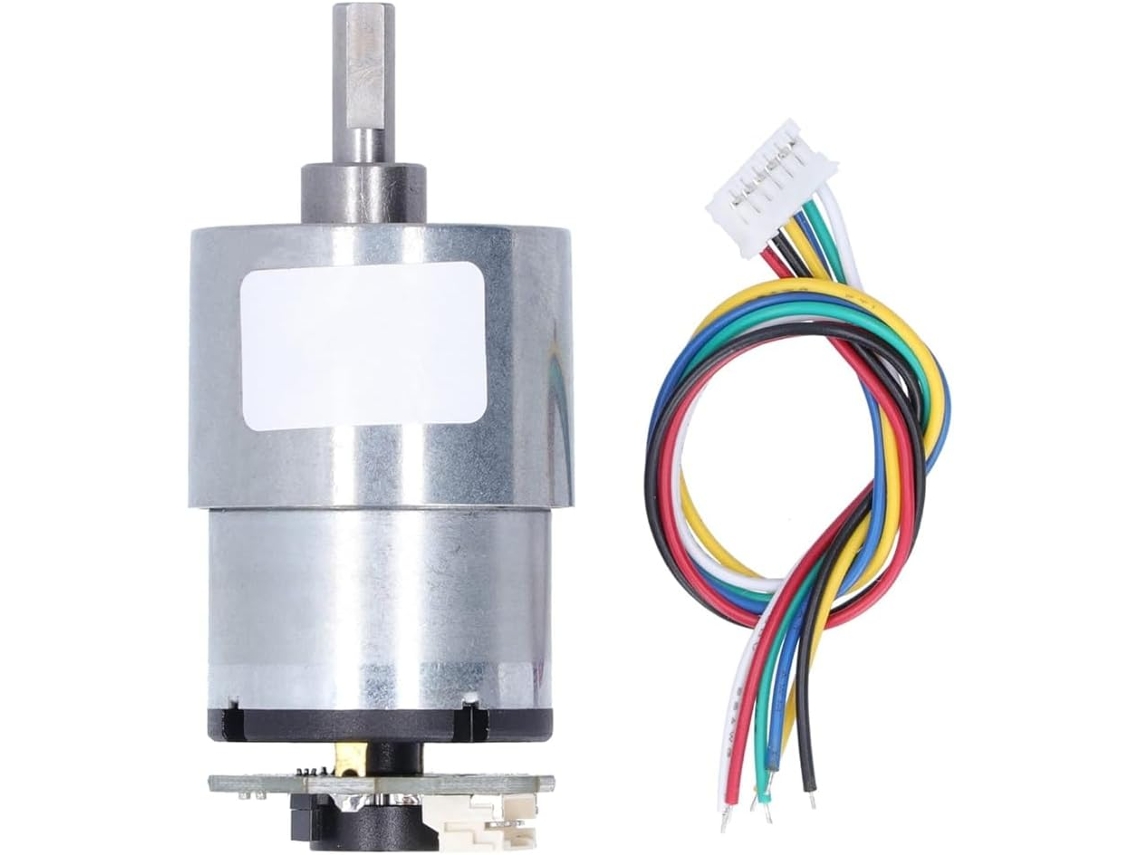 Micromotor Dc 12v Com Redução De Velocidade E Encoder, Com Suporte