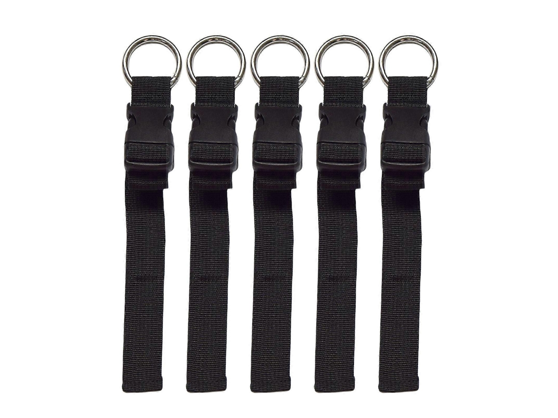 Conjunto De 5 Cintas Ajustáveis Para Mala, Cor Preto, Medida 2,5 X 16 Cm, Para Fixação Segura De Bagagem Em Viagem