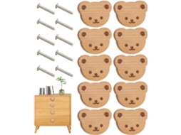 Puxadores De Gaveta Infantis, Animais, Multifuncionais, Com Design De Urso Para Armários.