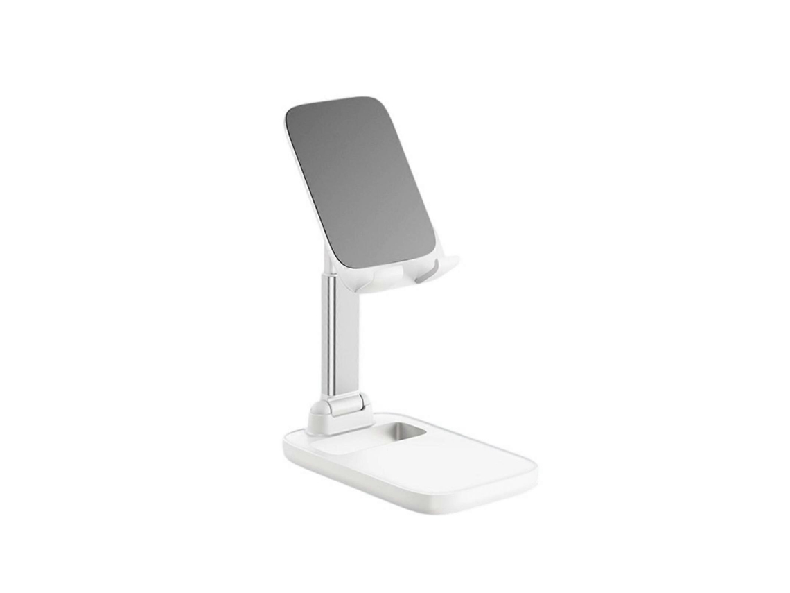 Suporte Para Celular Com Ângulo Ajustável, Universal, Dobrável, Para Uso Em Mesas, Compatível Com Celulares E Tablets. Cor Branco. Nostalgia88