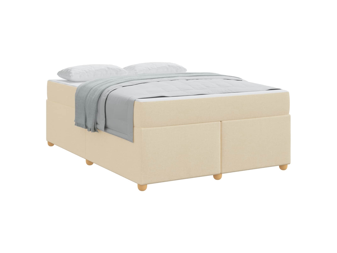 Estrutura da Cama com Colchão Creme Tecido MAISON EXCLUSIVE 160x200 cm