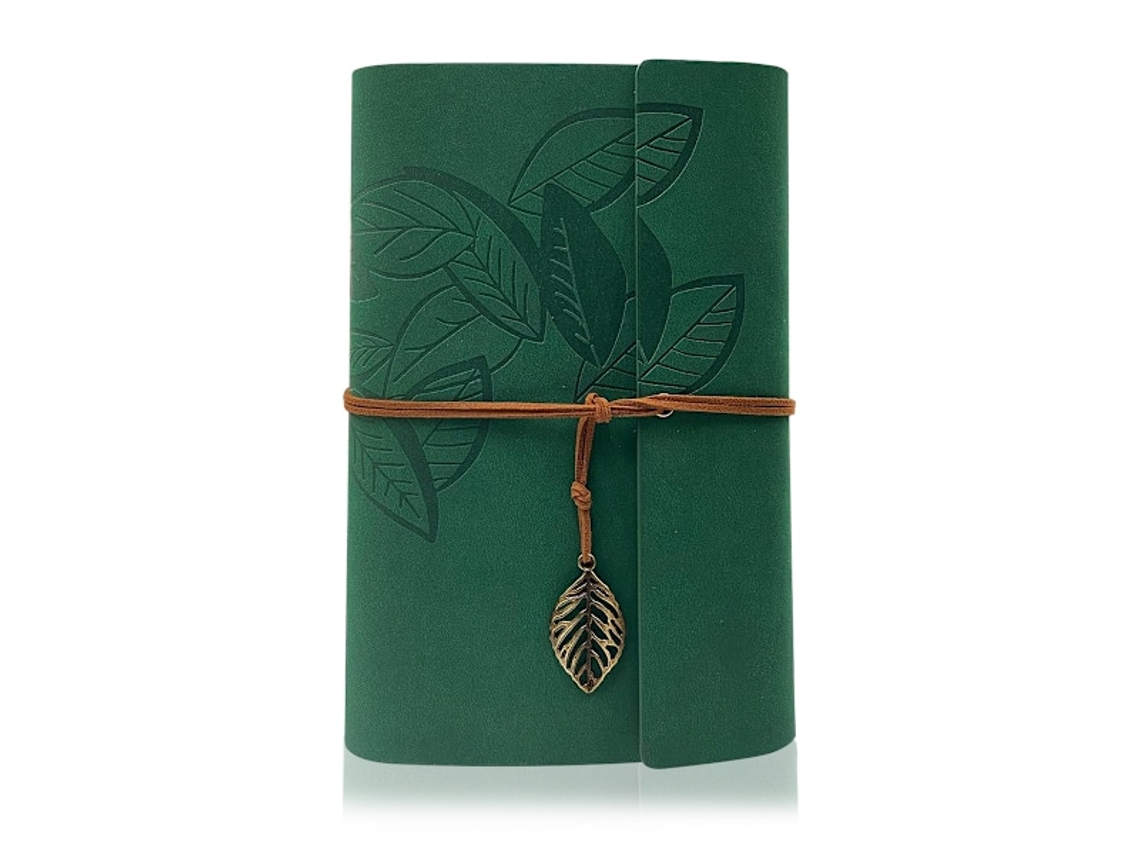 1 Caderno De Couro, Verde, Caixa Para Presente
