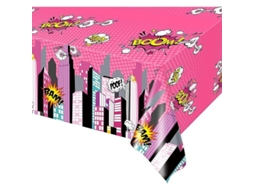 2026 mantel de Mesa de Festa de Super herói Rosa, 2 Peças, Plástico Descartável, 54x108 Polegadas
