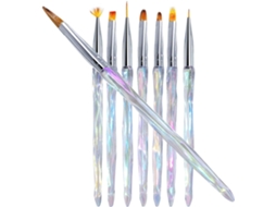Conjunto de 8 pinças de manicure em acrílico e nylon para nail art com bolinhas.