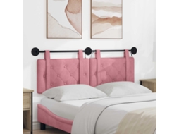 Vidaxl Cabeceira Suspensa Com Luz Led Rosa Veludo
