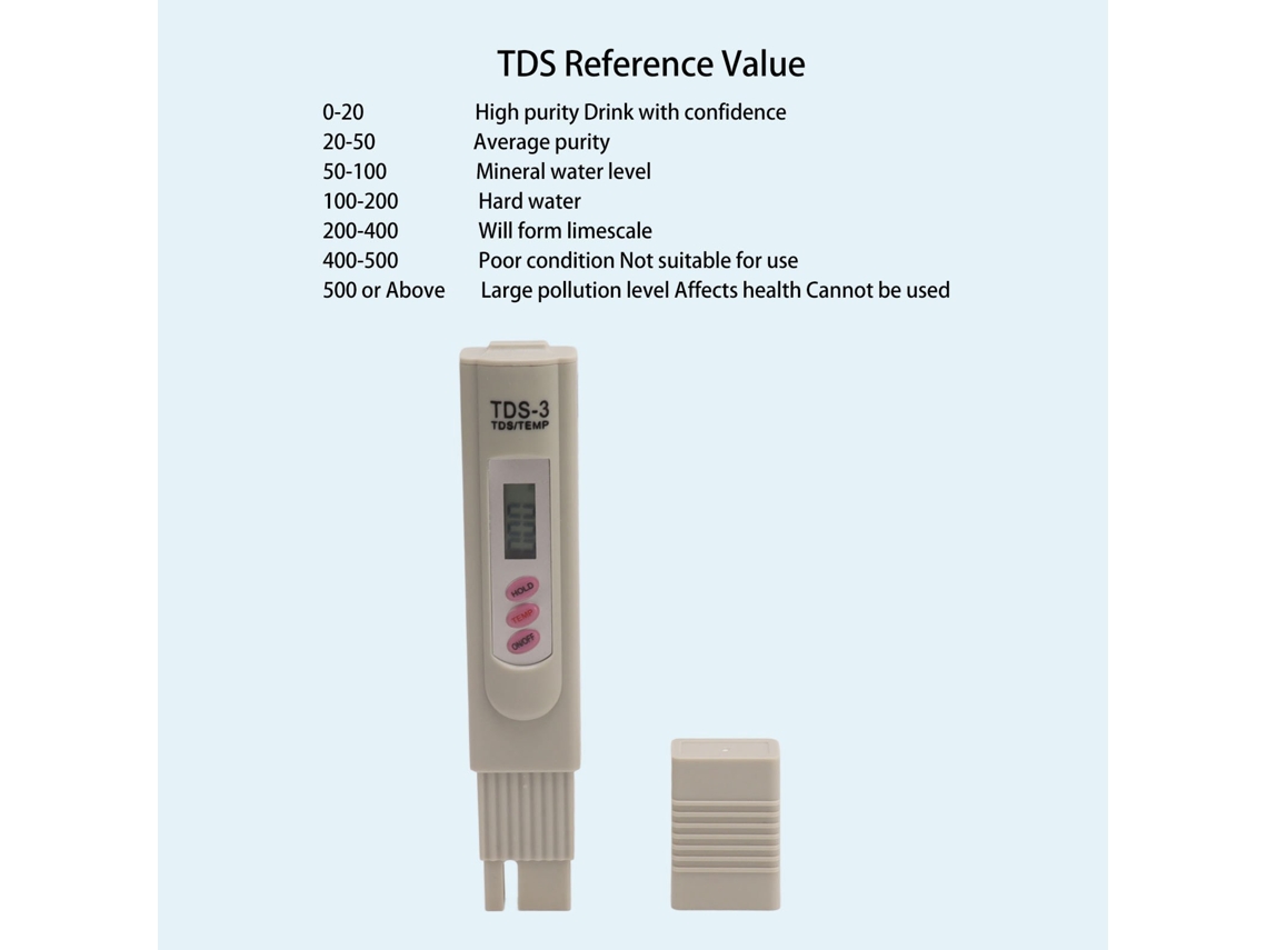 Lápis de Teste Tds para Qualidade da Água Digital com 3 Botões S/MARCA