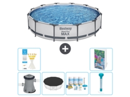Piscina Bestway Steel Pro Max Redonda 366x76 Cm 5 peças S226 BESTWAY