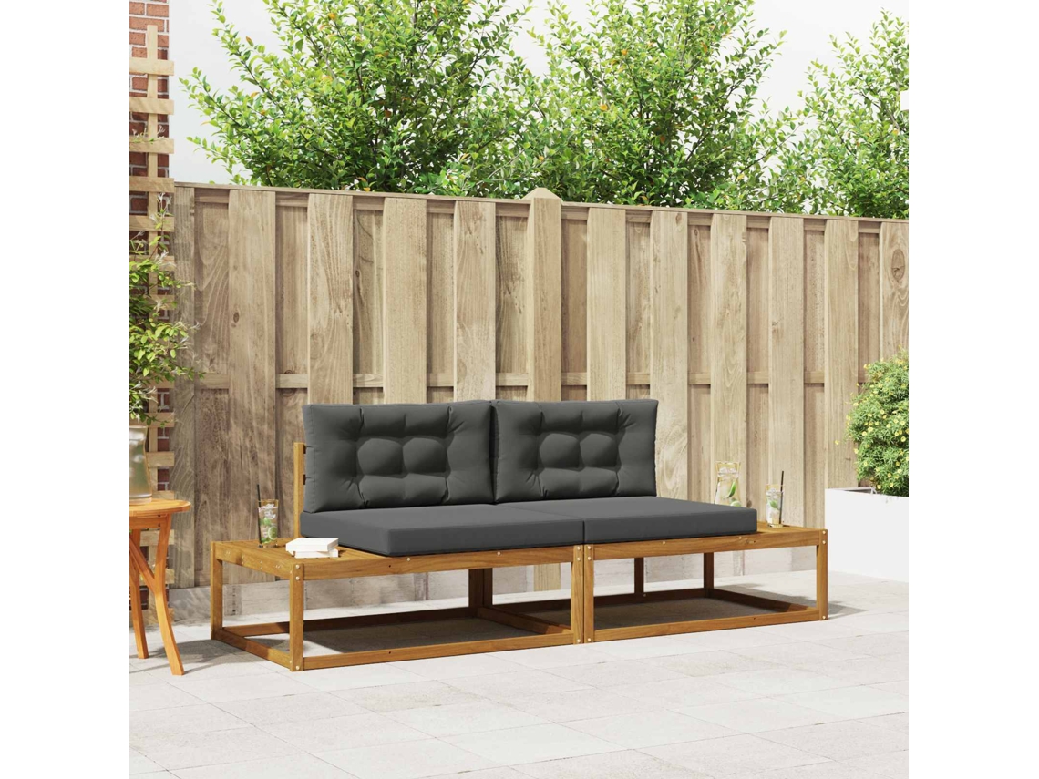 Vidaxl Conjunto De Sofás Para Exterior Natural E Antracite