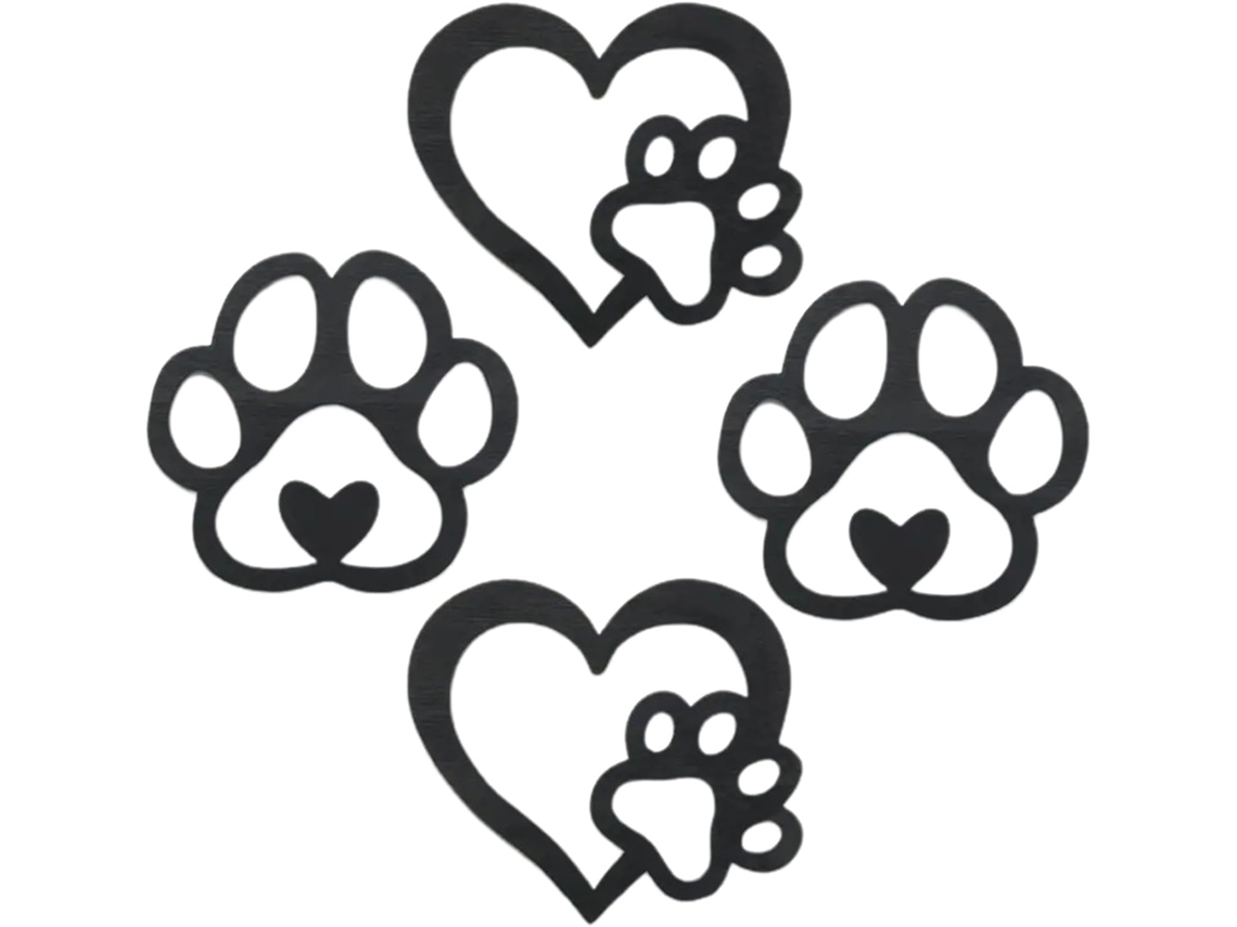 Painéis De Madeira Para Decoração De Parede Com Estampa De Pata De Cachorro |