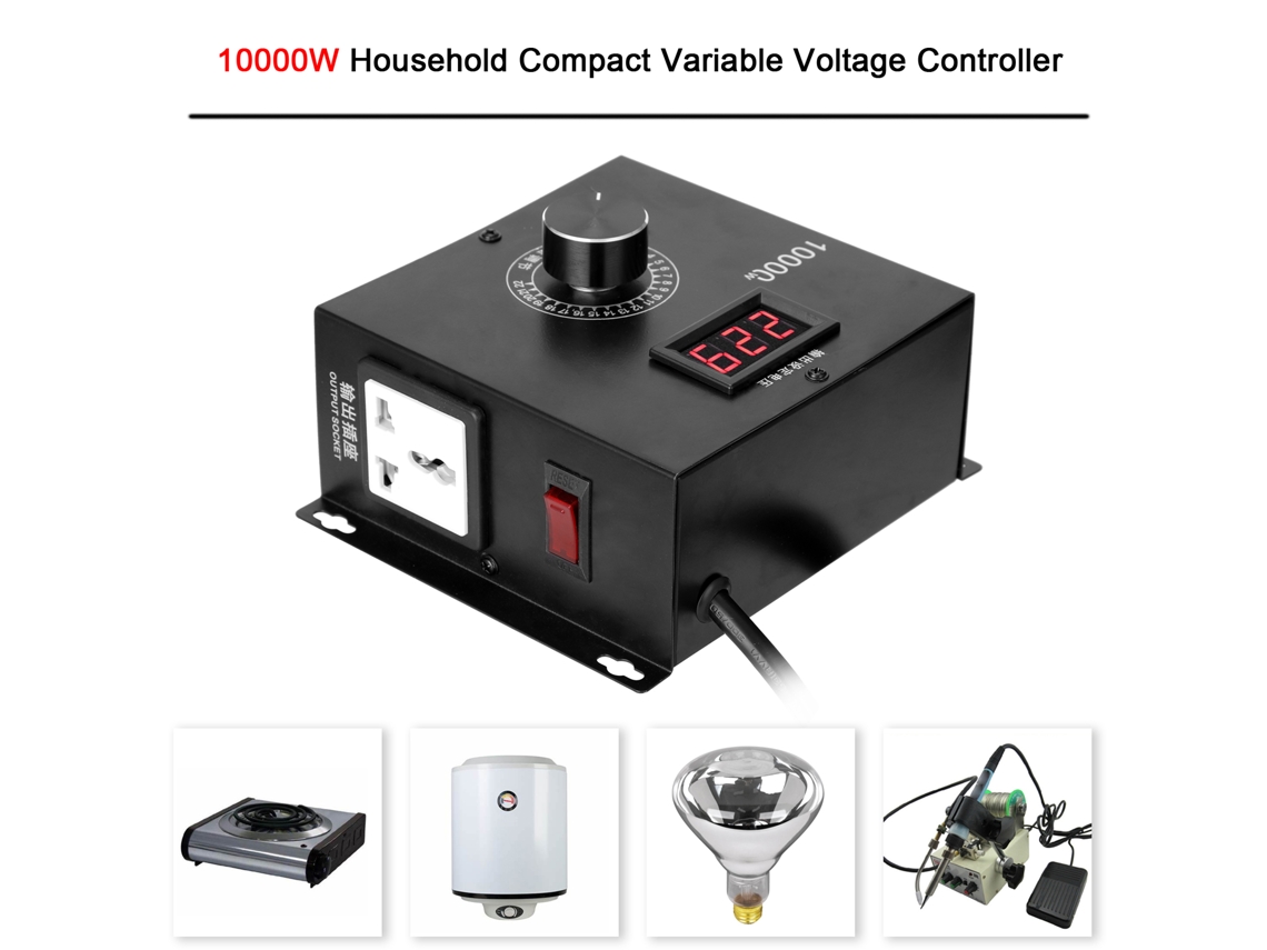 Regulador De Voltaje Ajustable 10000w Compacto Portátil Dimmer Controlador