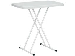 Mesa Dobrável para Jardim com Altura Ajustável metal e Hdpe branco BTFORUS