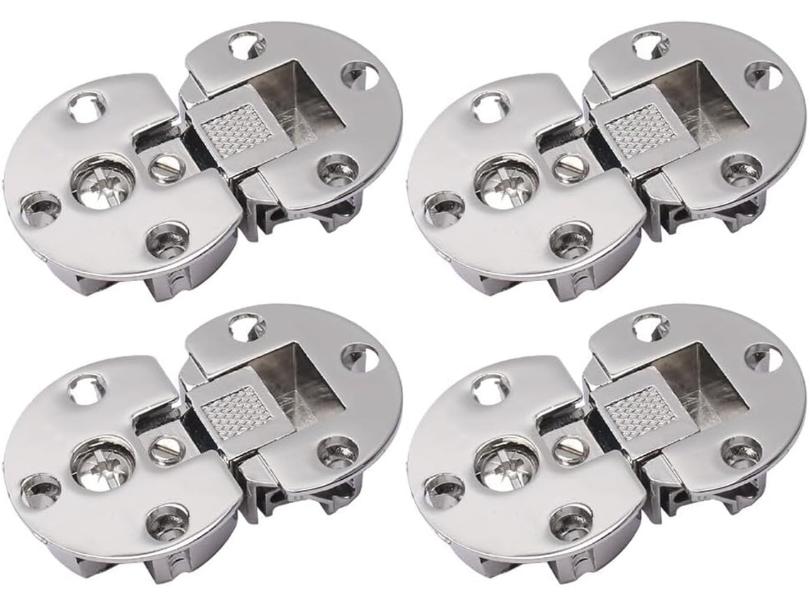 Conjunto De 4 Dobradiças Semicirculares Dobráveis Ocultas Para