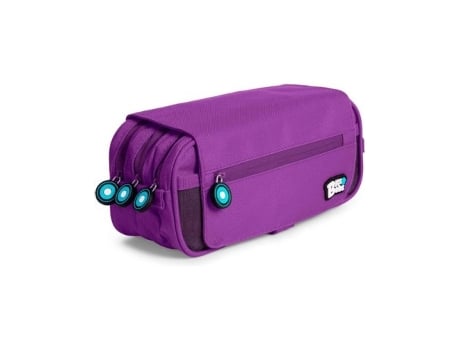 Bolsa tripla com aba Bits Amp-bobs violeta 23x10x10 cm