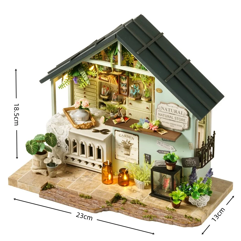 Monte Seu Próprio Estúdio de Plantas de Madeira em Miniatura, Estilo Casa de Bonecas, com Ambiente Verde Criativo. MDUG (estilo 2)
