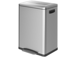 Lixeira com Pedal e Tampa Aço Inox 2x20l (dois Compartimentos, Prata)