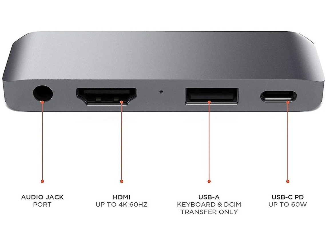 Adaptador Mobile Type C Pro Hub Com Usb C Pd Charging 4k Hdmi Usb 3.0 E 3.5mm Headphone Jack Compatível Com 2020 Ipad Pro Microsoft Surface Bestvite
