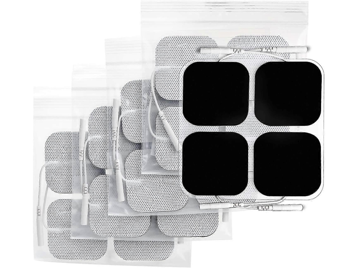 Lurelia Placas De Eletrodo Tens/ems 20 Unidades 50 X 50 Mm Reutilizáveis Sem Látex Cinzento Ajuste Fácil