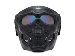 Omni-óculos De Moto Máscara De Caveira Com Correia Ajustável Para Offroad Ciclismo Lentes Multicoloridas Preto