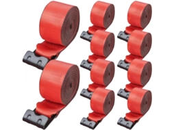 Conjunto De Cintas Para Camiões 10 Unidades 10,2 Cm X 9,1 M Capacidade 2,7t Com Ganchos Planos Em Aço