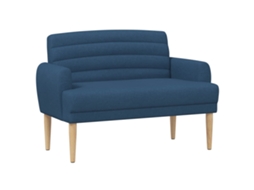 Vidaxl Sofá De Dois Lugares Com Botão Acolchoado Azul 116 X 67 X 80 Cm
