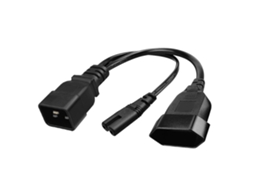 Cabo Divisor Iec C20 Para Oito Tomadas C7 Eu 4,0 Mm, 16a, 30 Cm